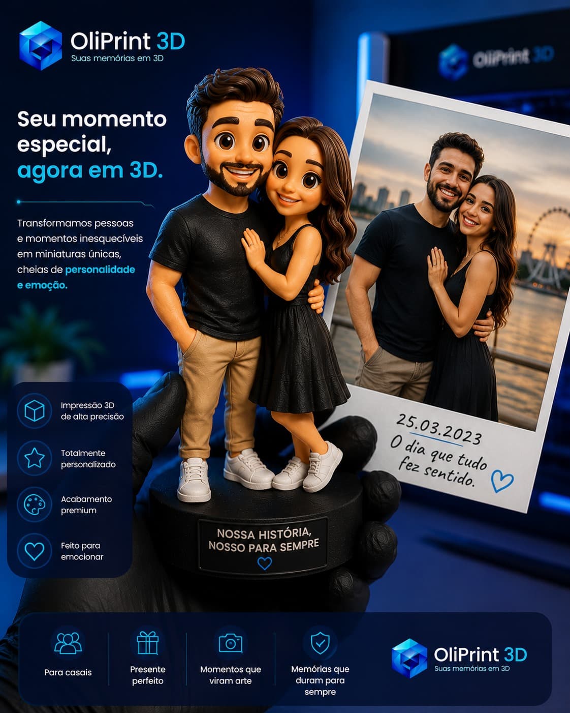 Miniatura 3D personalizada de casal